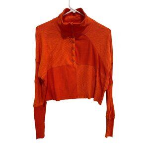 BDG Sweater Size Large Waffle Knit Turtleneck Long Sleeve Snap Front Henley Cozy